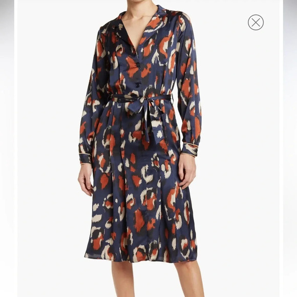Frnch Paris Adelia Woven Leopard Print Belted Shirt Dress - Picture 1 of 10